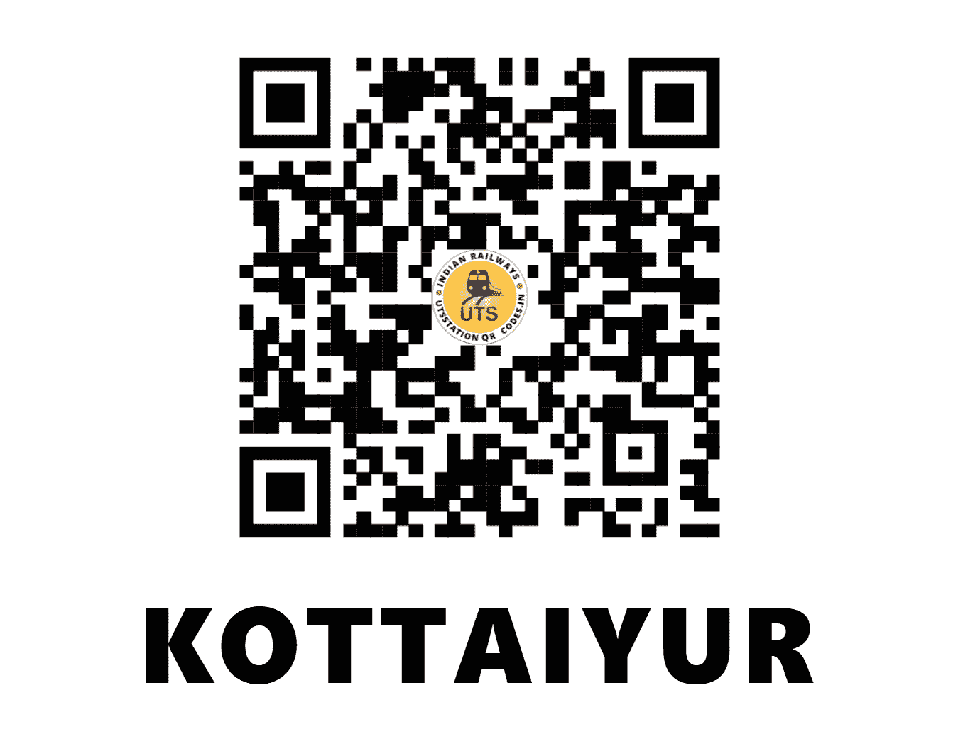 UTS QR Code for KOTTAIYUR - KTYR (SR - TAMIL NADU)